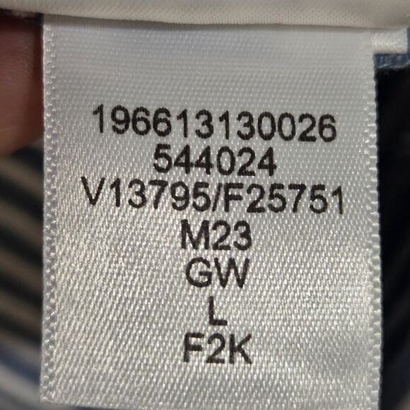 Lands' End T-Shirt Dress Large Blue White Striped Pockets Crew Neck Cotton New - Picture 7 of 11